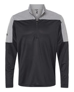 Men's Ultimate365 Lightweight Colorblocked Quarter-Zip Pullover - Black/ Grey Three Melange