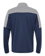 Men's Ultimate365 Lightweight Colorblocked Quarter-Zip Pullover - Collegiate Navy/ Grey Three Melange
