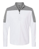 Men's Ultimate365 Lightweight Colorblocked Quarter-Zip Pullover - White/ Grey Three Melange