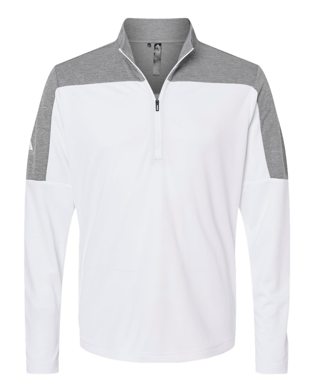 Men's Ultimate365 Lightweight Colorblocked Quarter-Zip Pullover - White/ Grey Three Melange