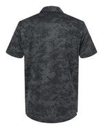 Men's All Over Camo Print Polo - Grey Six