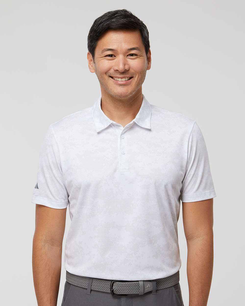 Men's All Over Camo Print Polo - White