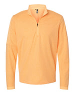 Men's 3-Stripes Quarter-Zip Sweater Pullover - Acid Orange Melange