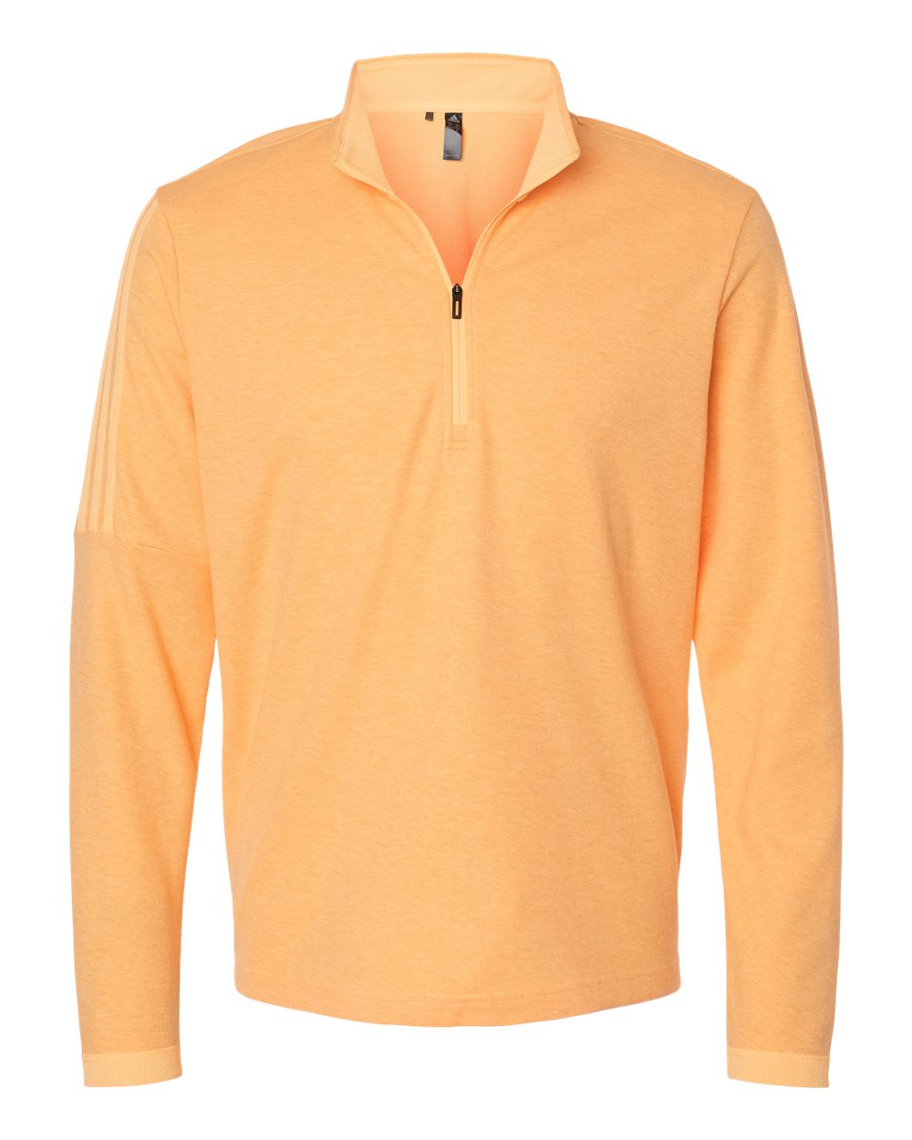 Men's 3-Stripes Quarter-Zip Sweater Pullover - Acid Orange Melange
