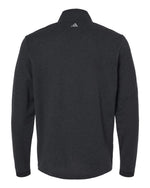 Men's 3-Stripes Quarter-Zip Sweater Pullover - Black Melange