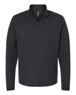 Men's 3-Stripes Quarter-Zip Sweater Pullover - Black Melange