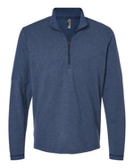 Men's 3-Stripes Quarter-Zip Sweater Pullover - Collegiate Navy Melange