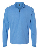 Men's 3-Stripes Quarter-Zip Sweater Pullover - Focus Blue Melange