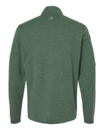 Men's 3-Stripes Quarter-Zip Sweater Pullover - Green Oxide Melange