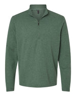 Men's 3-Stripes Quarter-Zip Sweater Pullover - Green Oxide Melange