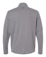 Men's 3-Stripes Quarter-Zip Sweater Pullover - Grey Three Melange
