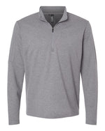Men's 3-Stripes Quarter-Zip Sweater Pullover - Grey Three Melange