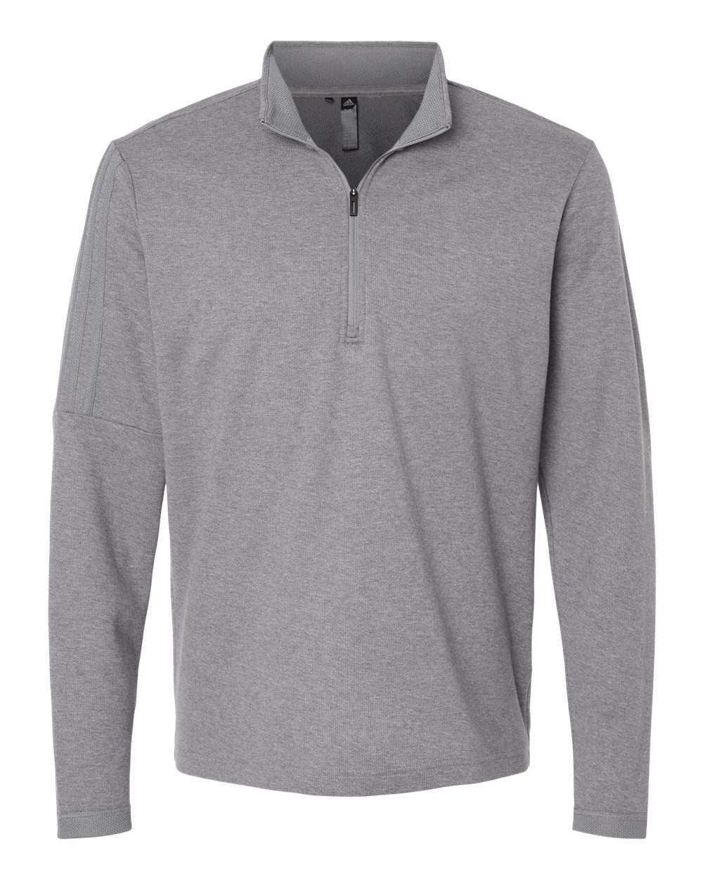 Men's 3-Stripes Quarter-Zip Sweater Pullover - Grey Three Melange
