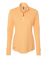 Women's 3-Stripes Quarter-Zip Sweater Pullover - Acid Orange Melange