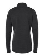 Women's 3-Stripes Quarter-Zip Sweater Pullover - Black Melange