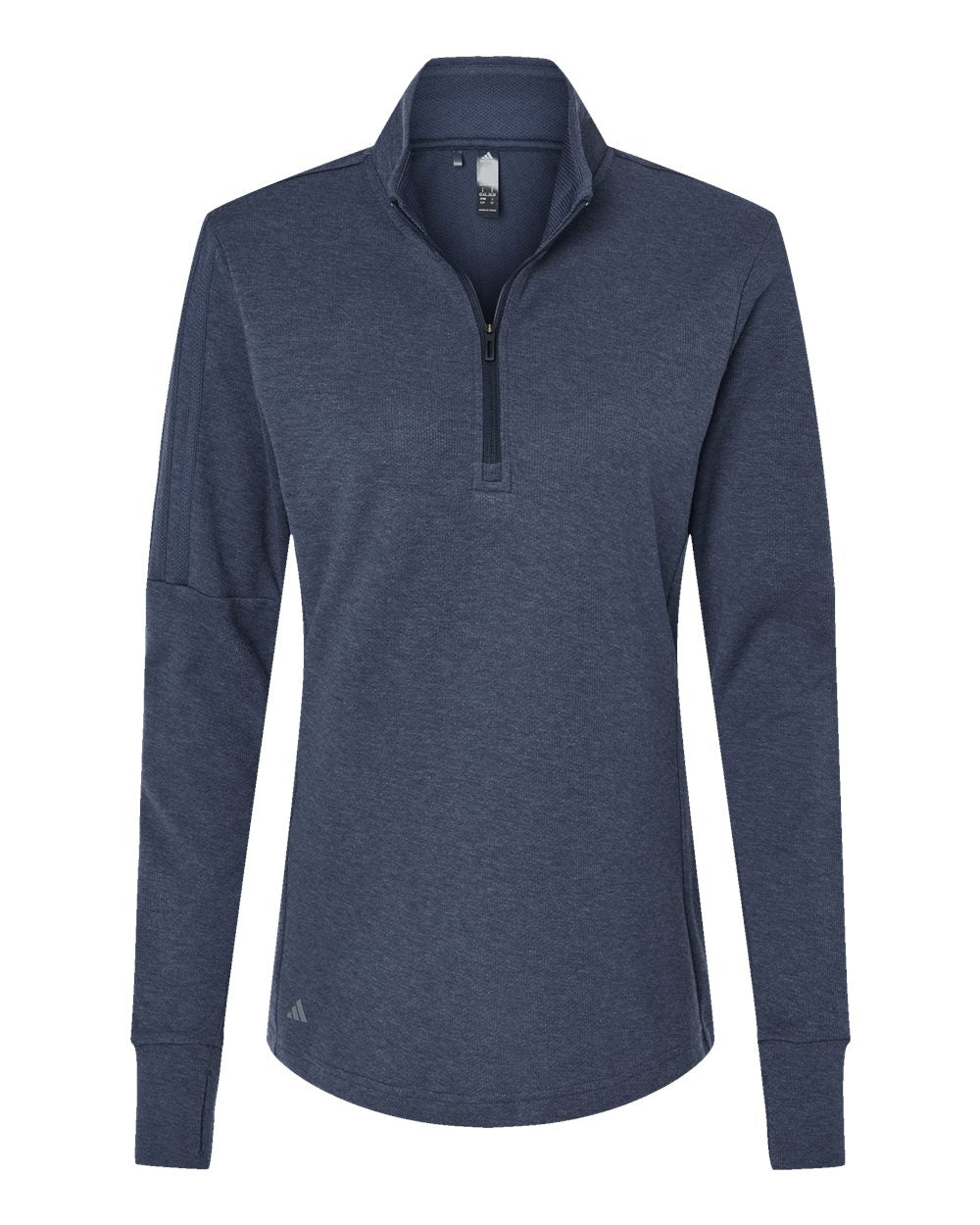 Women's 3-Stripes Quarter-Zip Sweater Pullover - Collegiate Navy Melange