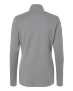 Women's 3-Stripes Quarter-Zip Sweater Pullover - Grey Three Melange