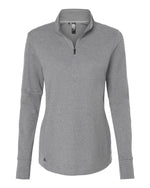 Women's 3-Stripes Quarter-Zip Sweater Pullover - Grey Three Melange