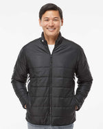 Men's 3-Stripes Puffer Full-Zip Jacket - Black