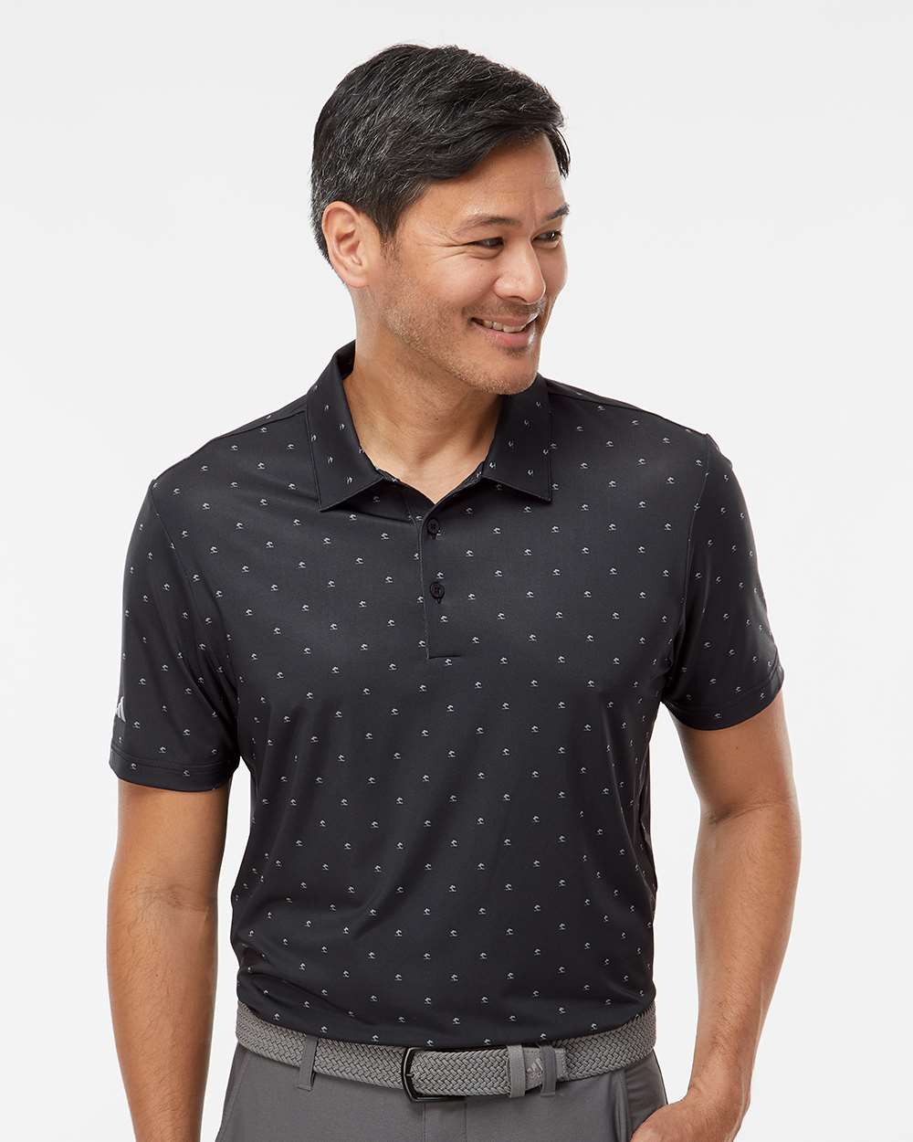 Men's Ultimate365 Pine Tree Polo - Black/ Grey Three