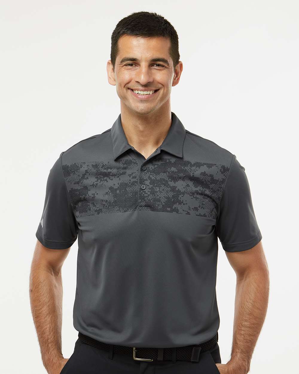 Men's Camo Chest Print Polo - Grey Six