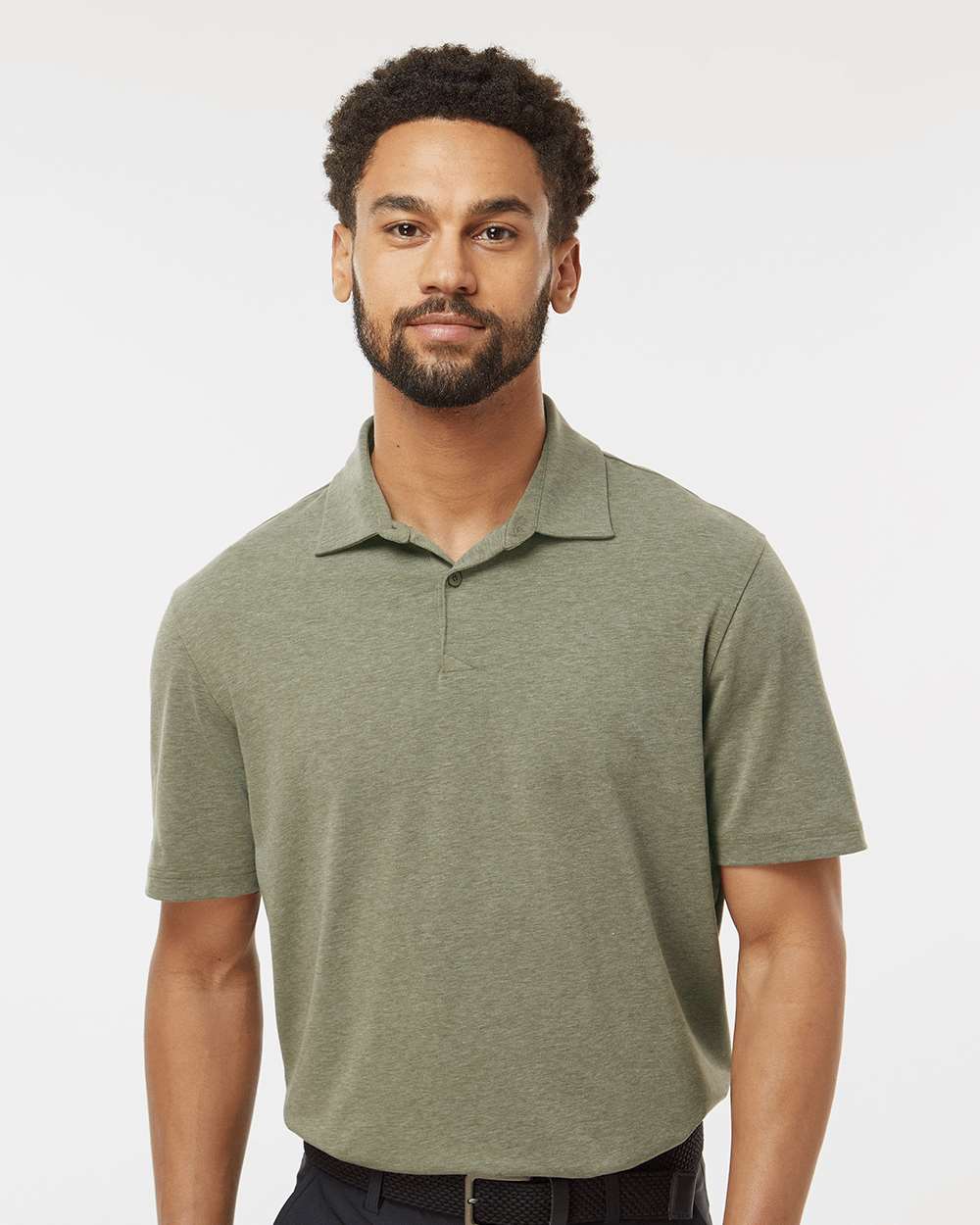 Men's Blended Polo - Olive Strata Melange