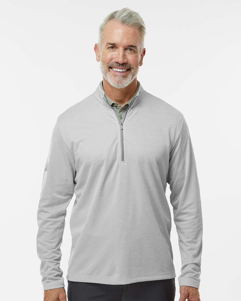 Men's Space Dyed Quarter-Zip Pullover - Grey One Heather