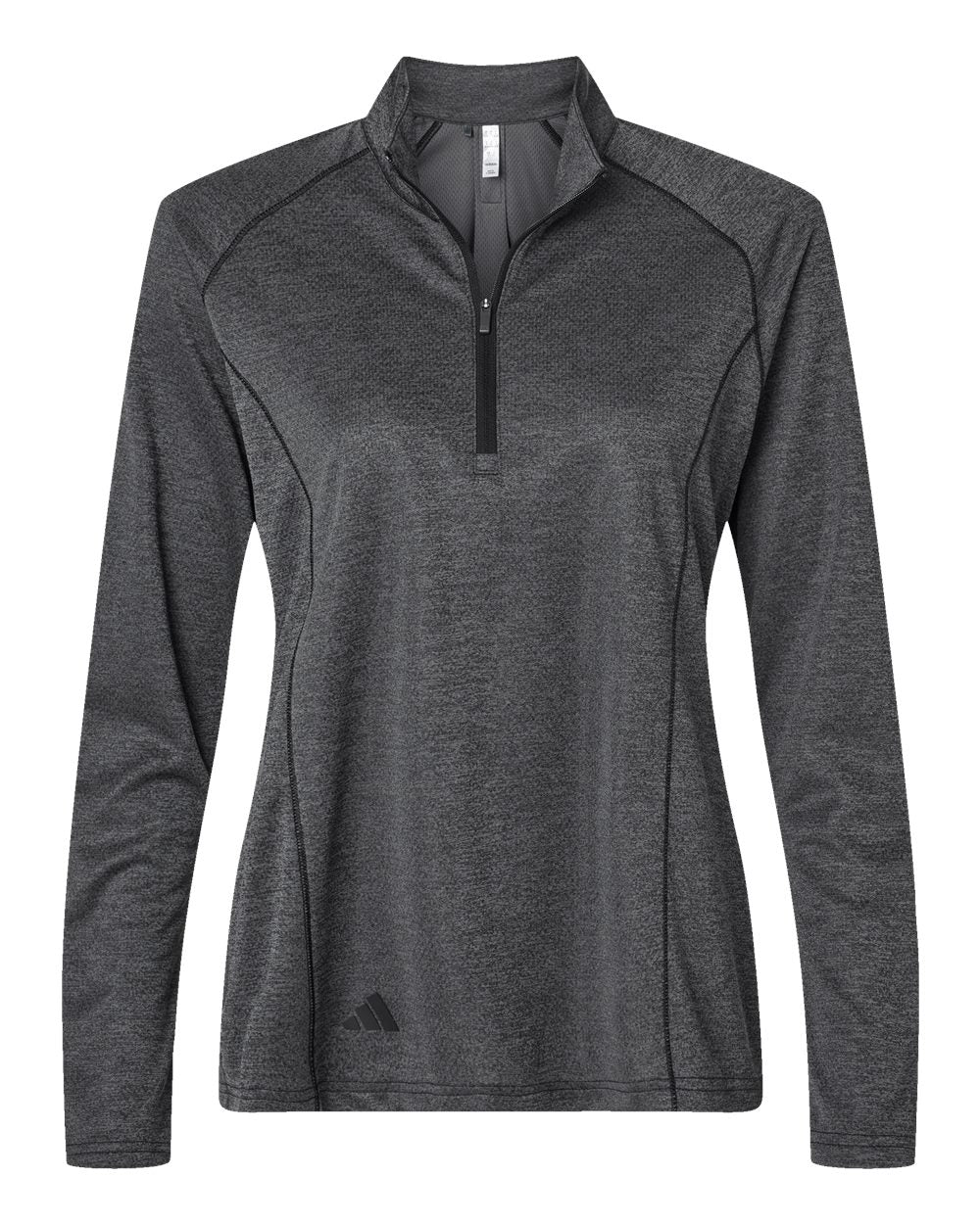 Women's Space Dyed Quarter-Zip Pullover - Black Melange