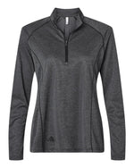 Women's Space Dyed Quarter-Zip Pullover - Black Melange