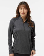 Women's Space Dyed Quarter-Zip Pullover - Black Melange