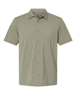 Men's Full Button Down Short Sleeve Shirt - Silver Pebble