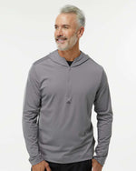 Men's Lightweight Quarter-Zip Hooded Pullover - Grey Three