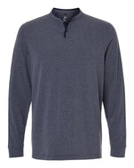 Men's Henley Long Sleeve T-Shirt - Collegiate Navy Melange