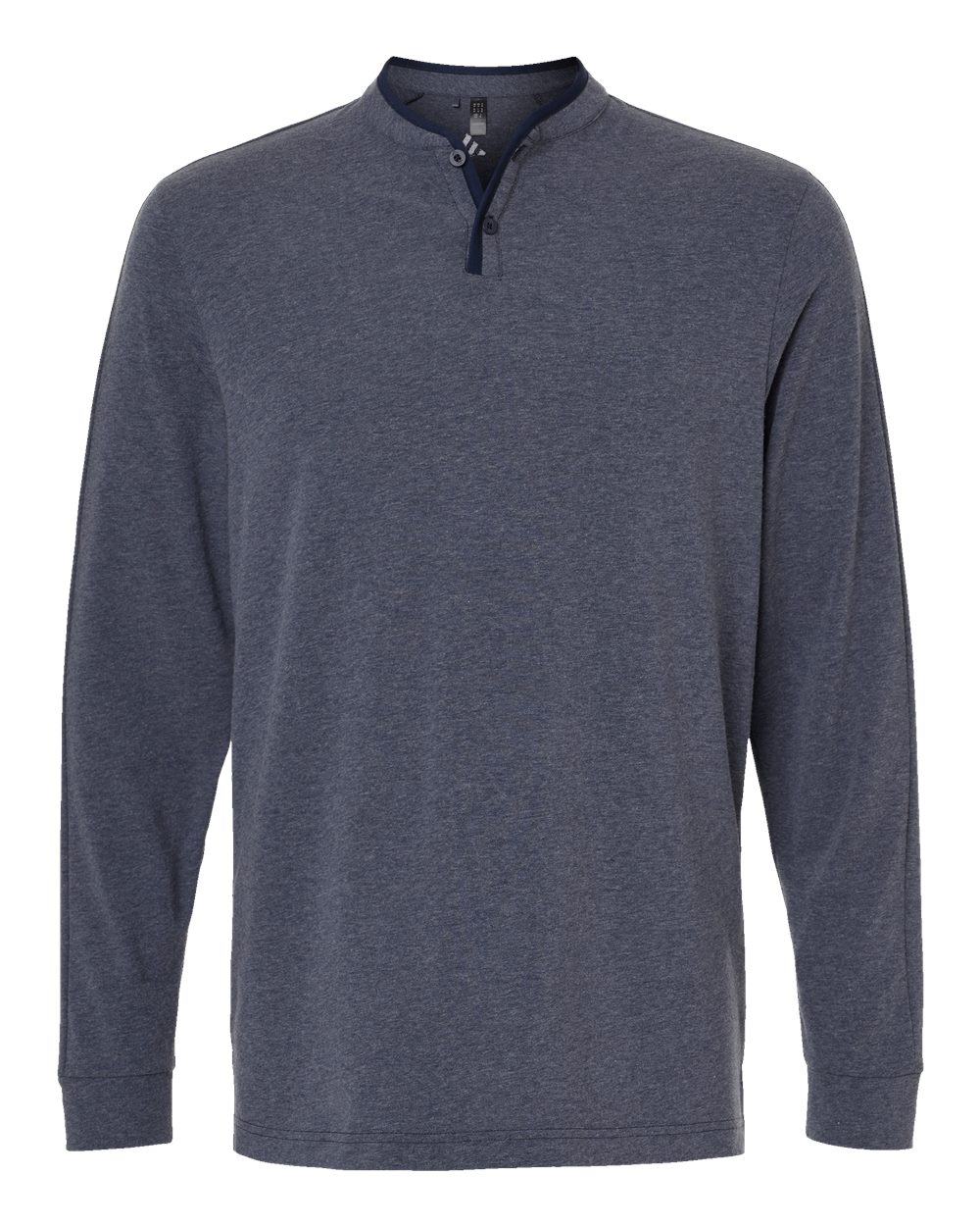 Men's Henley Long Sleeve T-Shirt - Collegiate Navy Melange