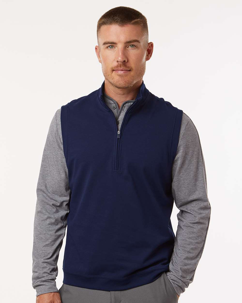Men's Club Quarter-Zip Vest - Collegiate Navy