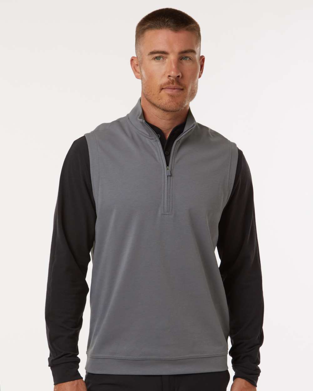 Men's Club Quarter-Zip Vest - Grey Three