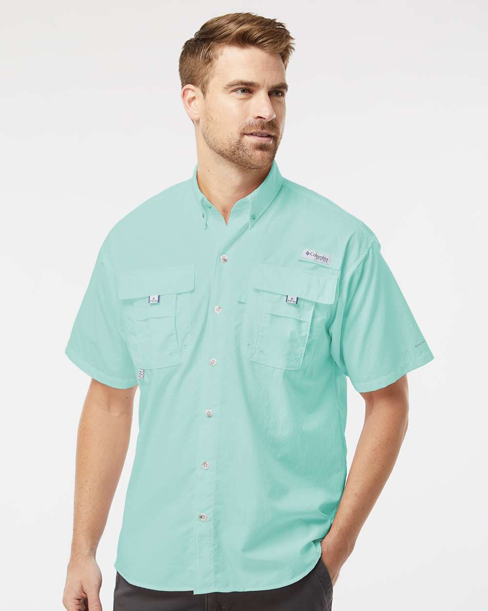 Men's PFG Bahama II Short Sleeve Shirt - Gulf Stream