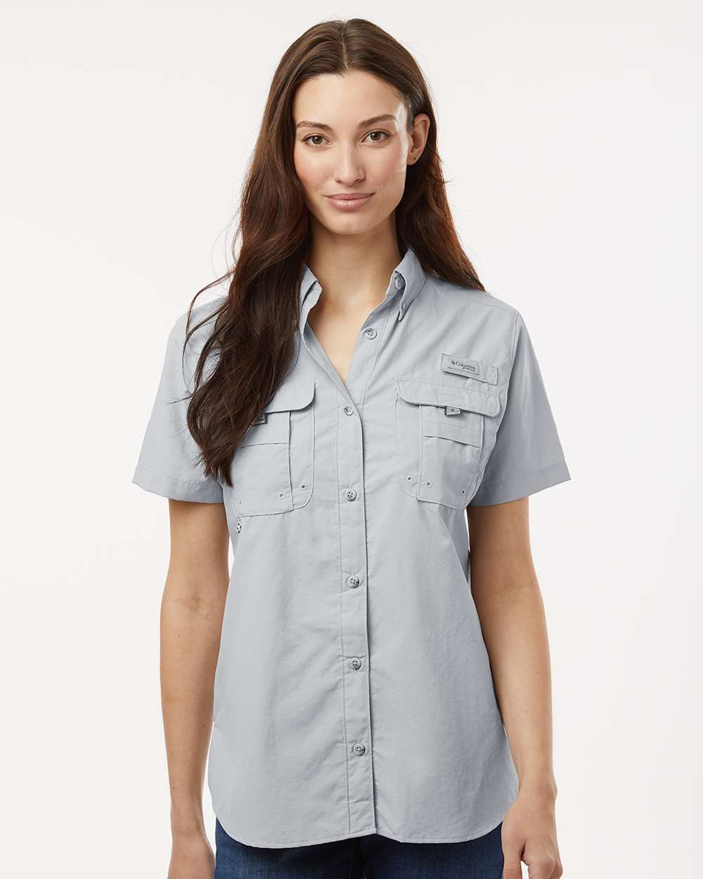 Women's PFG Bahama Short Sleeve Shirt - Cool Grey