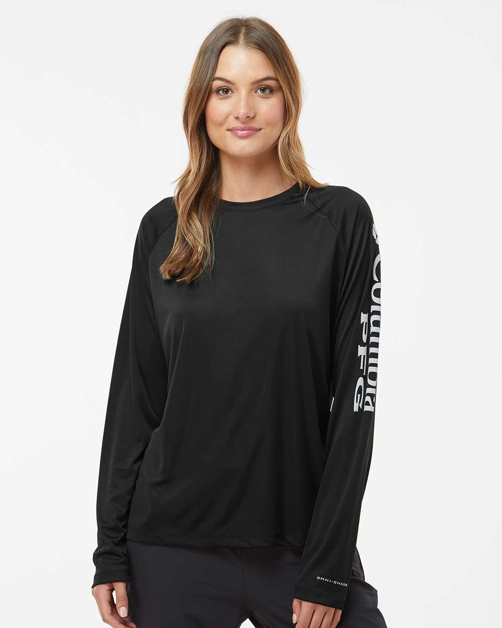 Women's PFG Tidal Tee II Long Sleeve - Black/ Cirrus Grey