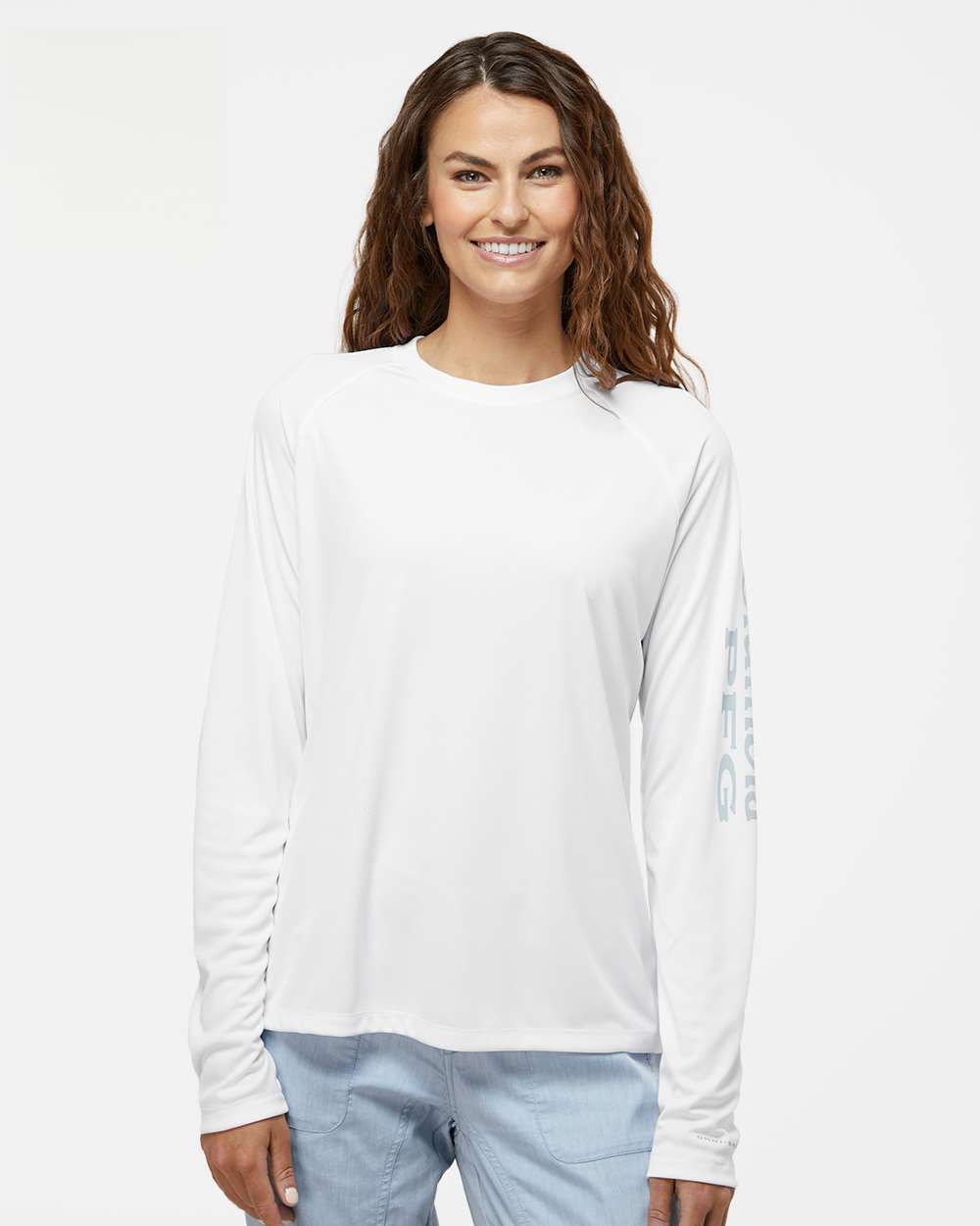 Women's PFG Tidal Tee II Long Sleeve - White/ Cirrus Grey