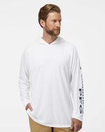 Men's PFG Terminal Tackle Hooded Long Sleeve T-Shirt - White/ Nightshade