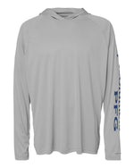 Men's PFG Terminal Tackle Hooded Long Sleeve T-Shirt - Cool Grey/ Vivid Blue