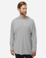 Men's PFG Terminal Tackle Hooded Long Sleeve T-Shirt - Cool Grey/ Vivid Blue