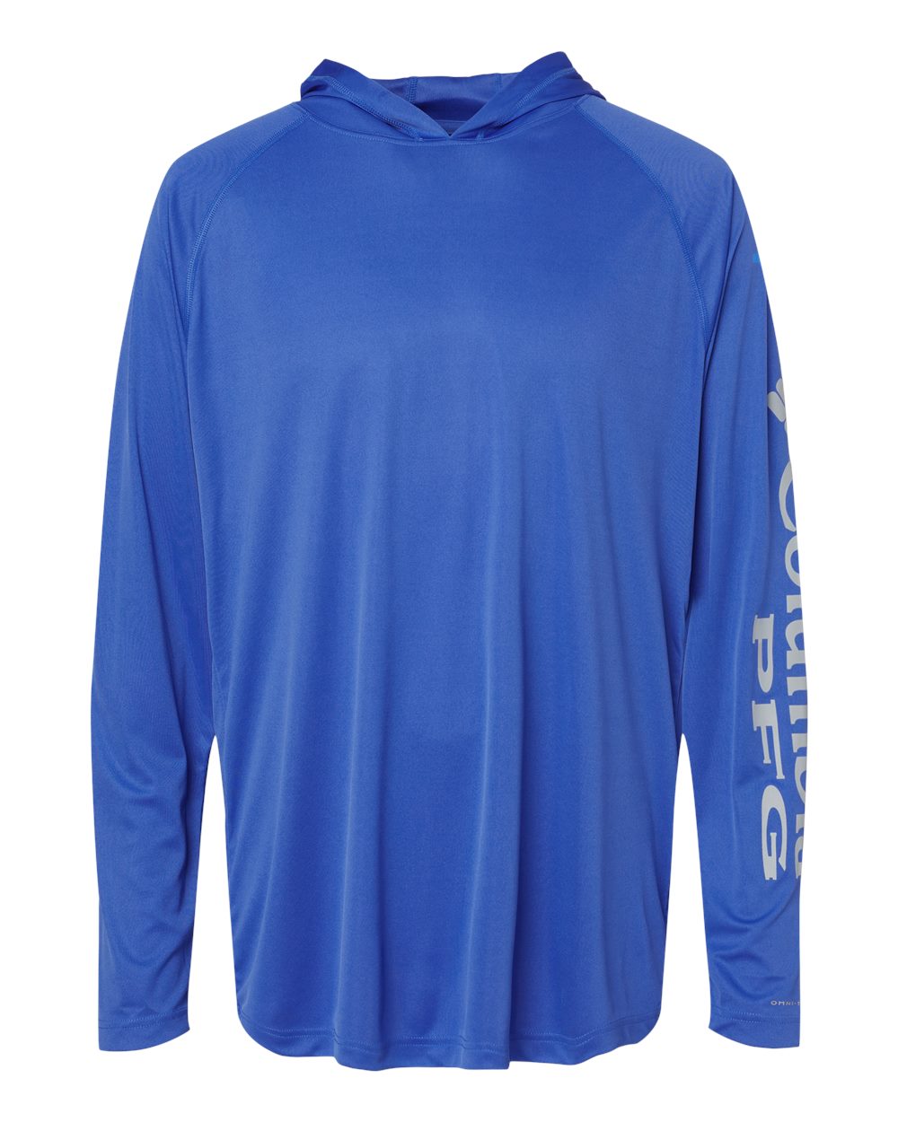 Men's PFG Terminal Tackle Hooded Long Sleeve T-Shirt - Vivid Blue/ Cool Grey