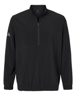 Men's Stretch Woven Half-Zip Pullover - Black