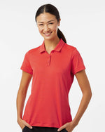 Women's Textured Stripe Polo - Bright Red