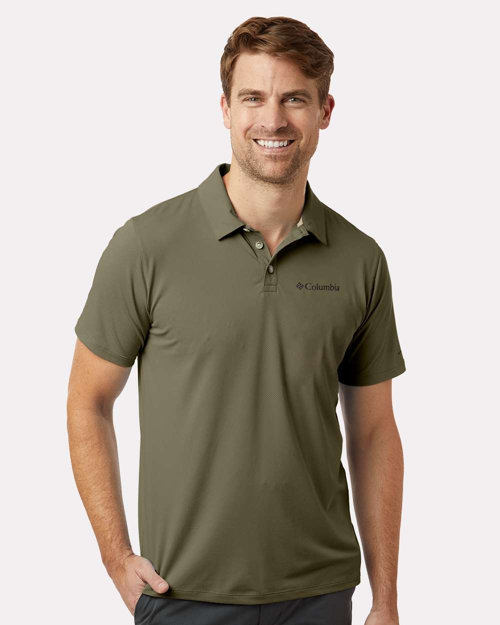 Men's Tech Trail Utility Polo - Stone Green