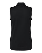 Women's Ottoman Sleeveless Polo - Black