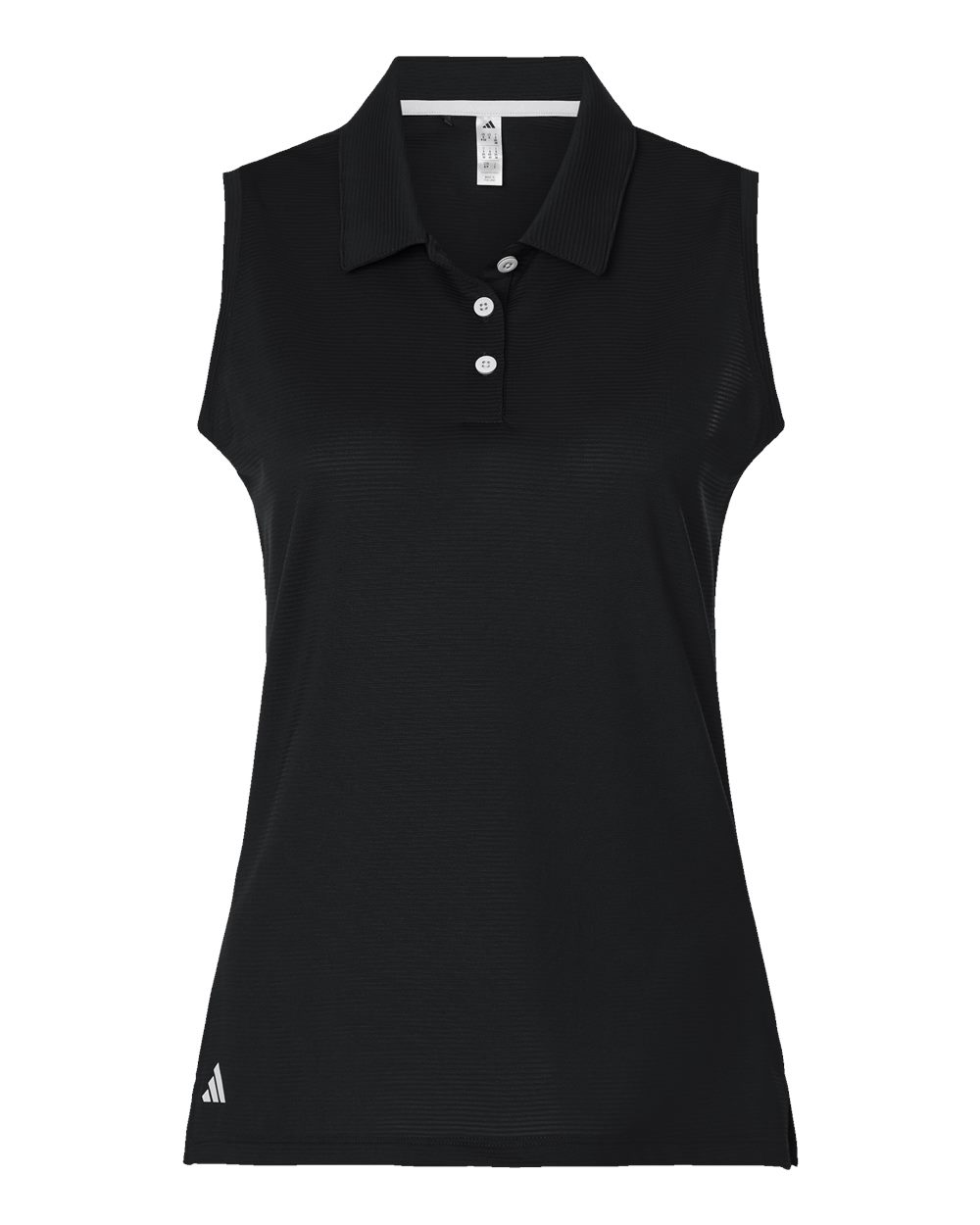 Women's Ottoman Sleeveless Polo - Black