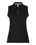 Women's Ottoman Sleeveless Polo - Black
